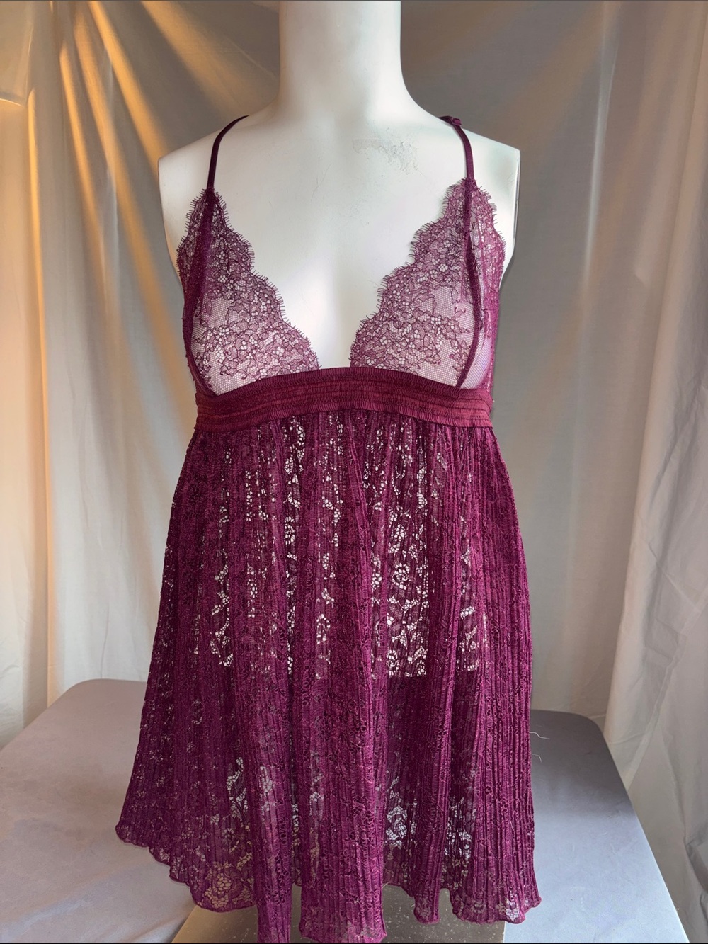 Victoria’s Secret purple lace babydoll lingerie top